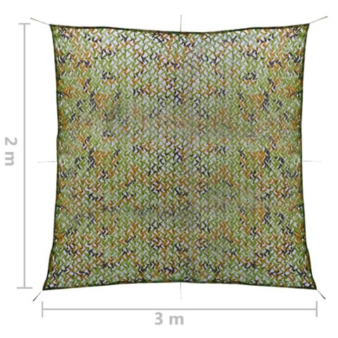 VidaXL Siatka maskująca z torbą do przechowywania, 2x3 m, zielona