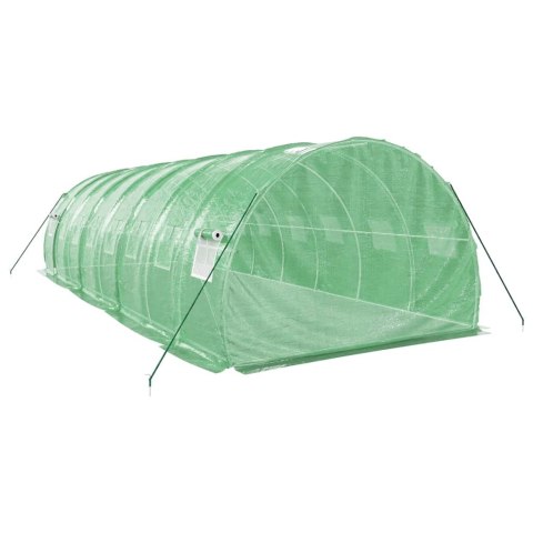 SZKLARNIA ZE STALOWĄ RAMĄ ZIELONA 24M² 8X3X2 M