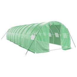 SZKLARNIA ZE STALOWĄ RAMĄ ZIELONA 30M² 10X3X2 M