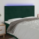 VidaXL Zagłówek do łóżka z LED, ciemnozielony, 180x5x118/128 cm