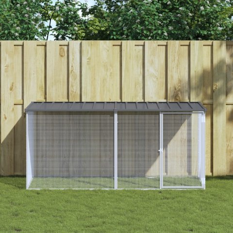 KLATKA DLA KURCZAKÓW Z DACHEM ANTRACYTOWA 203X98X90CM OCYNKOWANA STAL