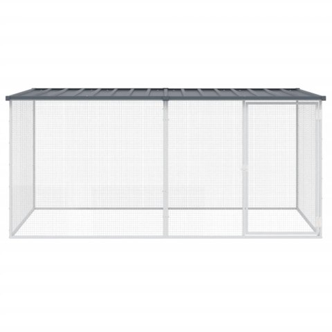 KLATKA DLA KURCZAKÓW Z DACHEM ANTRACYTOWA 203X98X90CM OCYNKOWANA STAL