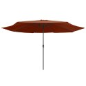 VidaXL Parasol ogrodowy na metalowym słupku, 390 cm, terakota