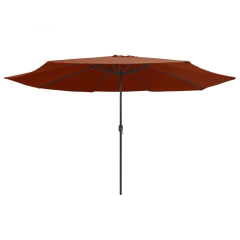 VidaXL Parasol ogrodowy na metalowym słupku, 390 cm, terakota