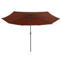 VidaXL Parasol ogrodowy na metalowym słupku, 390 cm, terakota