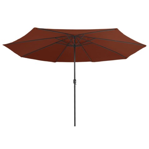 VidaXL Parasol ogrodowy na metalowym słupku, 390 cm, terakota