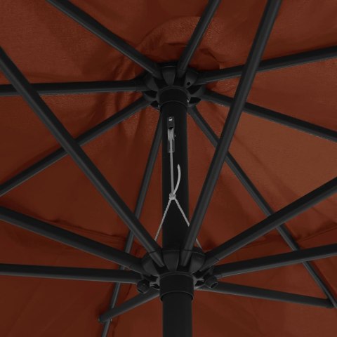 VidaXL Parasol ogrodowy na metalowym słupku, 390 cm, terakota