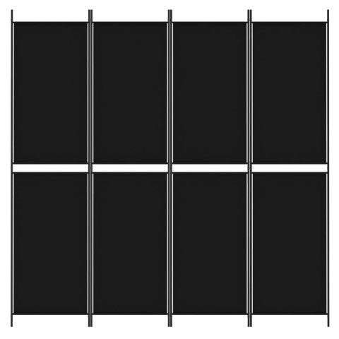 PARAWAN 4-PANELOWY CZARNY 200X200CM TKANINA
