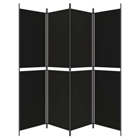 PARAWAN 4-PANELOWY CZARNY 200X200CM TKANINA