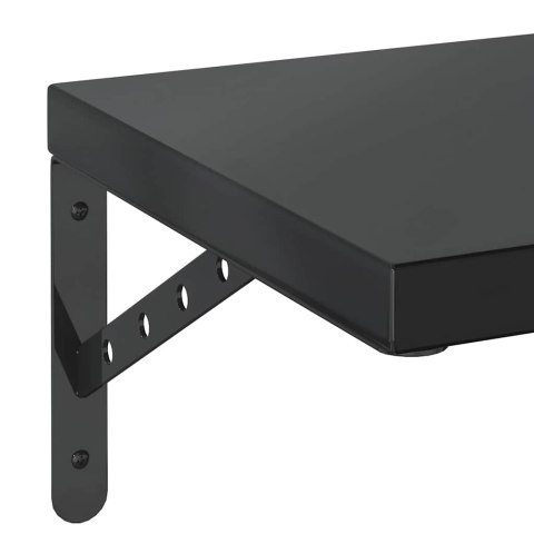 VidaXL Półki ścienne, 2 szt., 100x30 cm, czarna stal nierdzewna