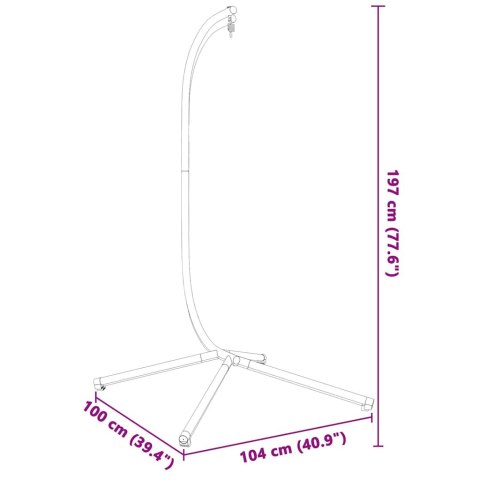 VidaXL Stojak na wiszący fotel w kształcie jajka bez koszyka, antracytowy, stalowy