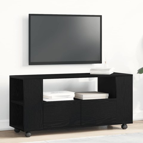 SZAFKA POD TV Z KÓŁKAMI CZARNY DĄB 102X34,5X43CM