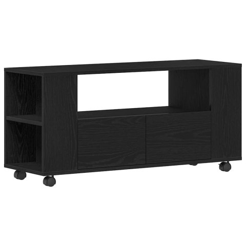 SZAFKA POD TV Z KÓŁKAMI CZARNY DĄB 102X34,5X43CM