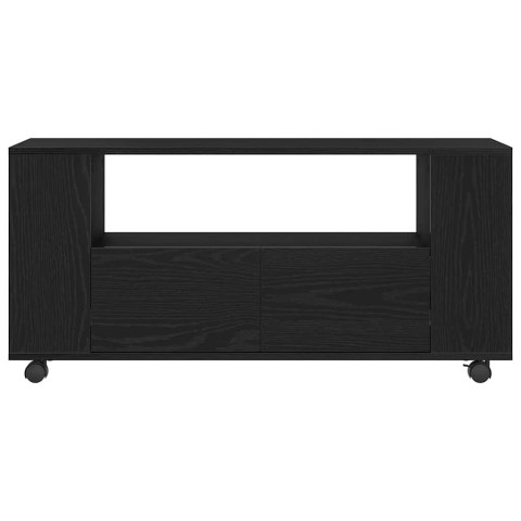 SZAFKA POD TV Z KÓŁKAMI CZARNY DĄB 102X34,5X43CM