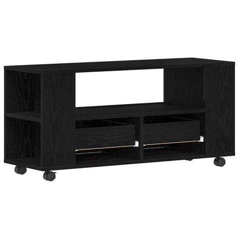 SZAFKA POD TV Z KÓŁKAMI CZARNY DĄB 102X34,5X43CM