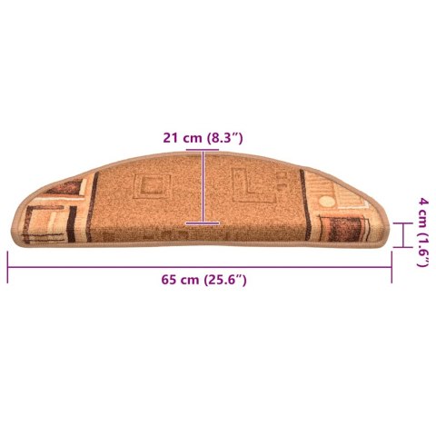 SAMOPRZYLEPNE NAKŁADKI NA SCHODY 15 SZT. BEŻOWE 65X21X4CM