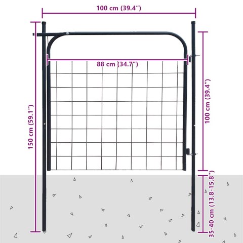 BRAMA OGRODOWA 100X100CM ANTRACYT