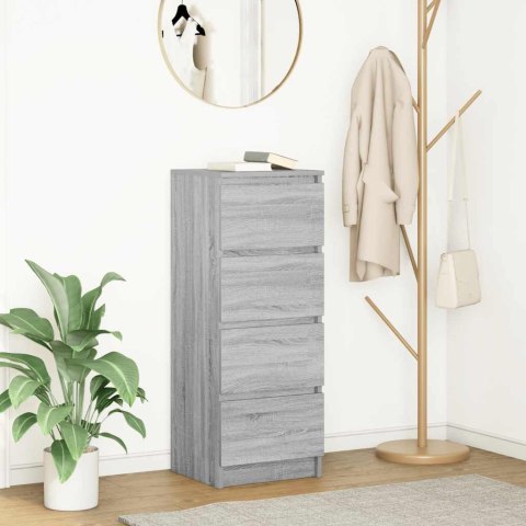 KOMODA SZARA SONOMA 37,5X35X99CM DREWNO KLEJONE