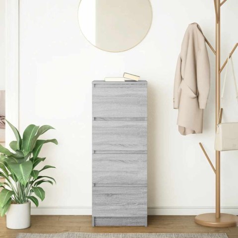 KOMODA SZARA SONOMA 37,5X35X99CM DREWNO KLEJONE