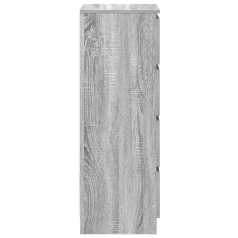 KOMODA SZARA SONOMA 37,5X35X99CM DREWNO KLEJONE