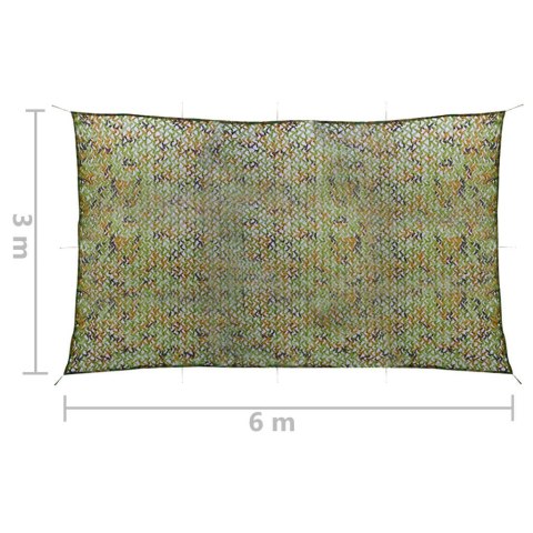 VidaXL Siatka maskująca z torbą do przechowywania, 3x6 m, zielona