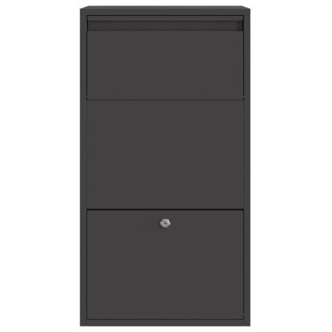 SKRZYNKA NA PRZESYŁKI Z DRZWIAMI CZARNY 44X22X82CM STAL