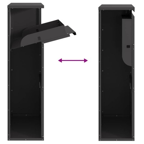 SKRZYNKA NA PRZESYŁKI Z DRZWIAMI CZARNY 44X22X82CM STAL