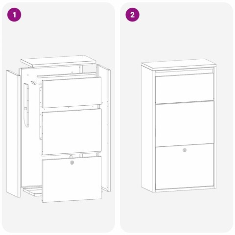 SKRZYNKA NA PRZESYŁKI Z DRZWIAMI CZARNY 44X22X82CM STAL