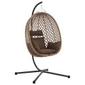 WISZĄCE KRZESŁO JAJO KAWOWY 104X100X191CM POLIRATTAN