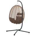 WISZĄCE KRZESŁO JAJO KAWOWY 104X100X191CM POLIRATTAN