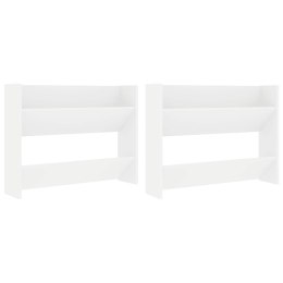 VidaXL Półki ścienne na buty, 2 szt., białe, 80x18x60 cm, płyta