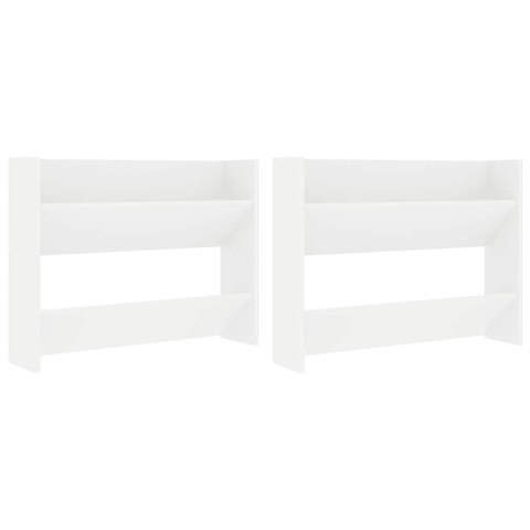 VidaXL Półki ścienne na buty, 2 szt., białe, 80x18x60 cm, płyta