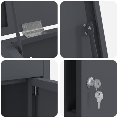 SKRZYNKA WRZUTNIA NA PACZKI BOXANTRACYT STAL 44,5X29X110,5CM ANTYKRADZIEŻOWA