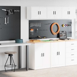 SZAFKI GARAŻOWE 2 SZT. BIAŁE DREWNO KLEJONE