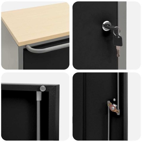 VidaXL Ławka warsztatowa z półką Czarny i szary 75 x 45 x 85 cm