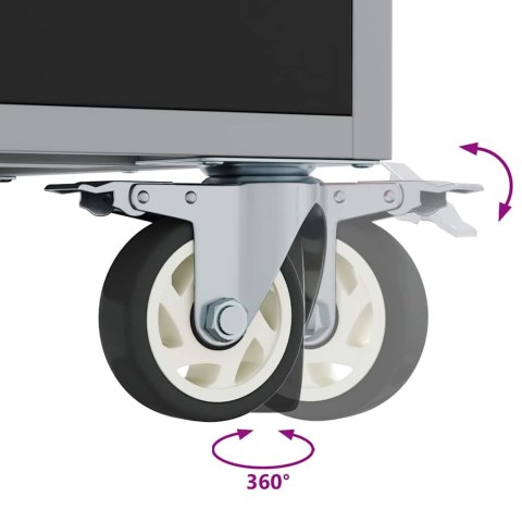 VidaXL Ławka warsztatowa z półką Czarny i szary 75 x 45 x 85 cm