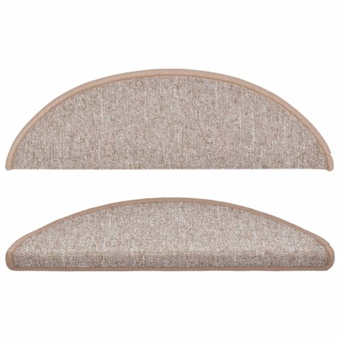 MATY NA SCHODY 10 SZT. 56X17X3CM JASNOBRĄZOWE PÓŁOKRĄGŁE