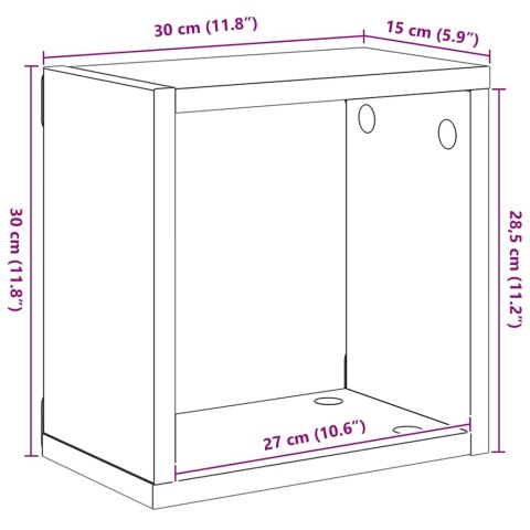 VidaXL Półki ścienne kostki, 6 szt., szarość betonu, 30x15x30 cm