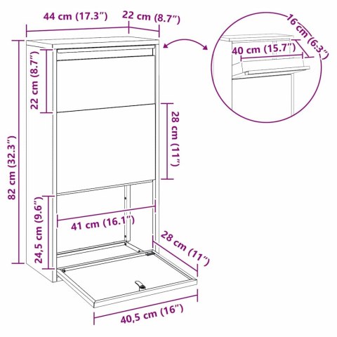 SKRZYNKA WRZUTNIA NA PACZKI BOXPACZKOWY SREBRNY STAL 44X22X82CM ANTYKRADZIEŻ