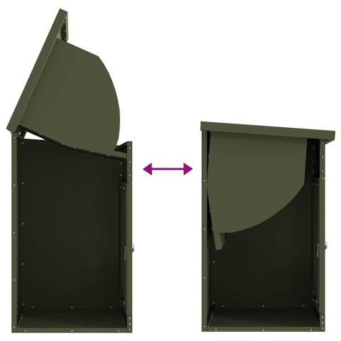 SKRZYNKA WRZUTNIA NA PACZKI BOXPACZKOWY OLIWKOWY STAL 47,5X38X59CM ZAMYKANA