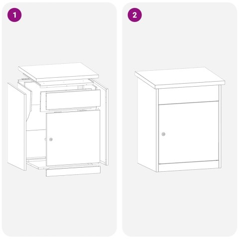SKRZYNKA WRZUTNIA NA PACZKI BOXPACZKOWY OLIWKOWY STAL 47,5X38X59CM ZAMYKANA