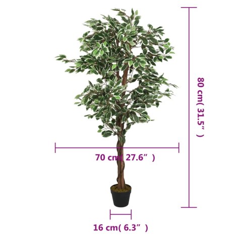 SZTUCZNY FIKUS 378 LISTKÓW 80CM ZIELONY