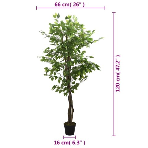 SZTUCZNY FIKUS 630 LIŚCI 120CM ZIELONY