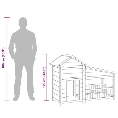 BUDA DLA PSA KOLOR MOKKI 143X60,5X109CM DREWNO SOSNOWE