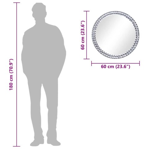 LUSTRO ŚCIENNE 60CM SZKŁO HARTOWANE