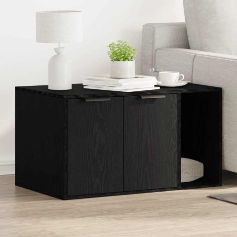 SZAFKA OBUDOWA KUWETY DLA KOTA DOMEK KOMODA MEBEL CZARNY DĄB 80X50X45CM