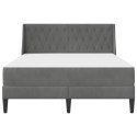 RAMA ŁÓŻKA Z MATERACEM Z ZAGŁÓWKIEM 2 PCS CIEMNOSZARY AKSAMIT