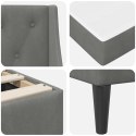 VidaXL Rama łóżka z materacem Z zagłówkiem 2 pcs Ciemnoszary Aksamit