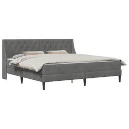 VidaXL Rama łóżka z materacem Z zagłówkiem 2 pcs Ciemnoszary Aksamit