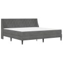 VidaXL Rama łóżka z materacem Z zagłówkiem 2 pcs Ciemnoszary Aksamit